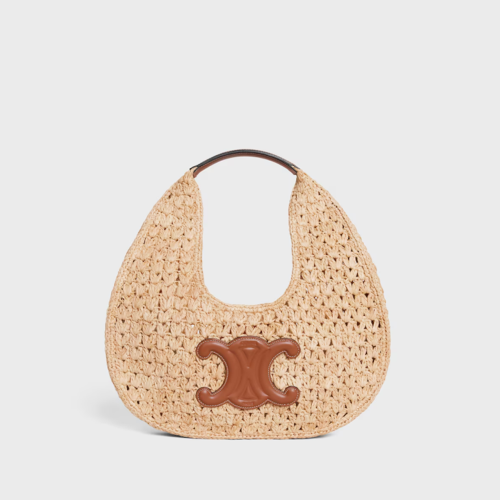Celine Classic Panier Hobo Bag IN Raffia and Calfskin
