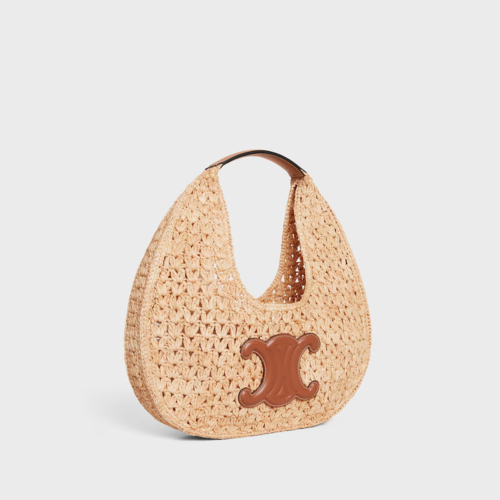 Celine Classic Panier Hobo Bag IN Raffia and Calfskin