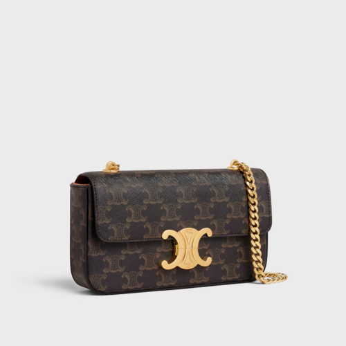 Celine Chain Shoulder Bag Claude in Triomphe canvas