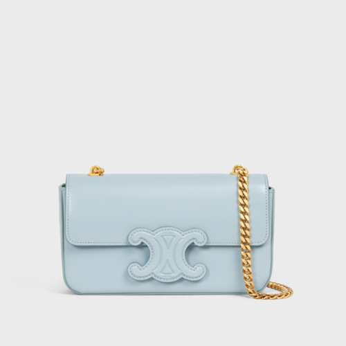 Celine Chain Shoulder Bag Cuir Triomphe in shiny calfskin