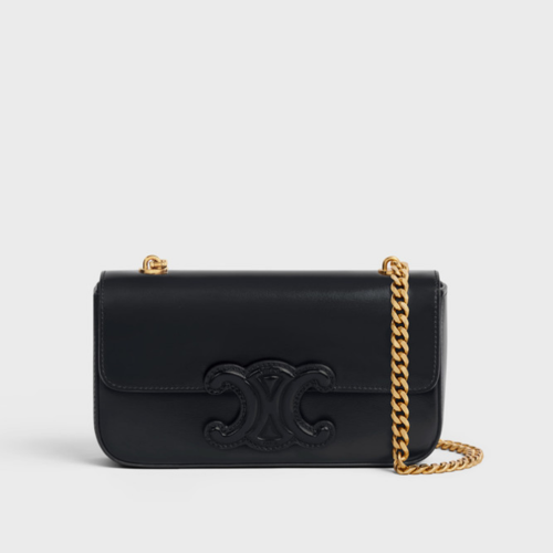 Celine Chain Shoulder Bag Cuir Triomphe in shiny calfskin
