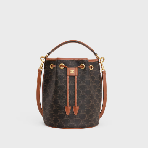 Celine Clara Bag IN TRIOMPHE CANVAS AND CALFSKIN
