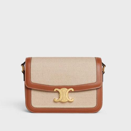 Celine Classique Triomphe Bag IN TEXTILE AND CALFSKIN