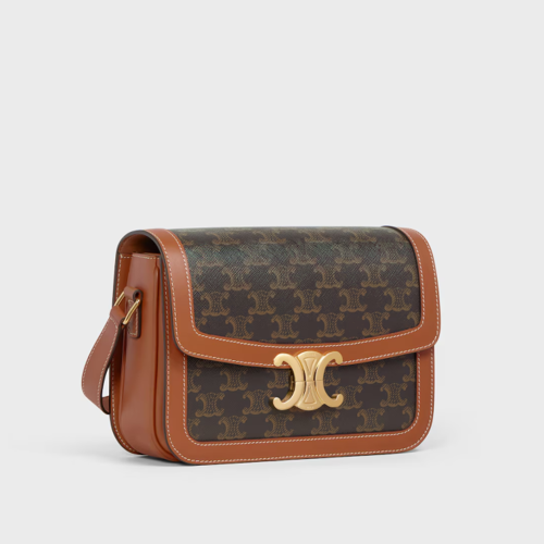 Celine Classique Triomphe Bag IN Triomphe Canvas and Calfskin