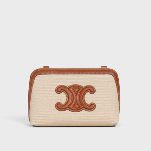 Celine Clutch on Chain Cuir triomphe IN textile and calfskin
