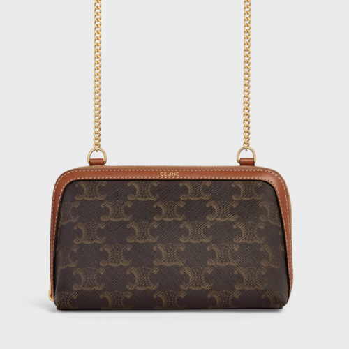 Celine Clutch on Chain Cuir triomphe IN Triomphe canvas and Lambskin