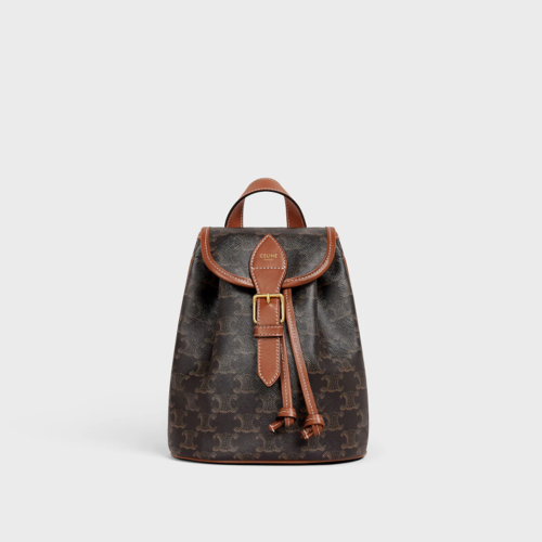Celine Mini Backpack Folco IN Triomphe Canvas and calfskin
