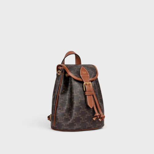 Celine Mini Backpack Folco IN Triomphe Canvas and calfskin
