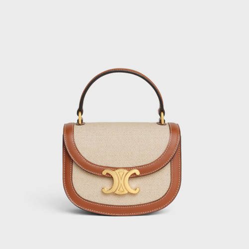 Celine Mini Besace Clea in Textile and calfskin