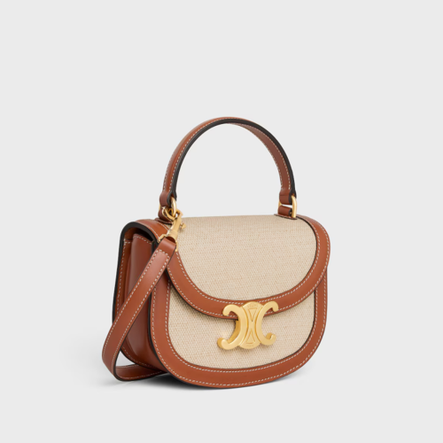 Celine Mini Besace Clea in Textile and calfskin
