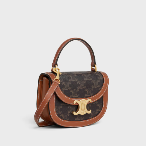 Celine Mini Besace Clea in Triomphe canvas and calfskin