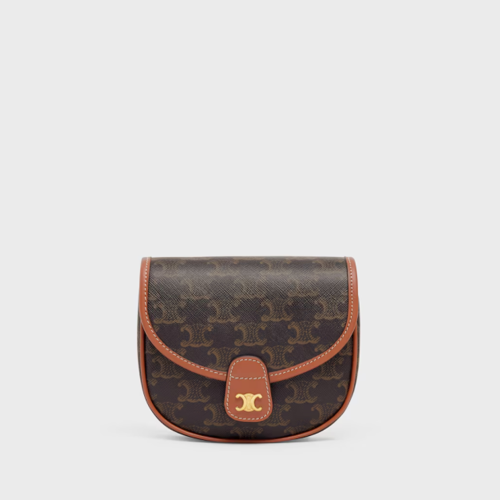 Celine Mini Besace IN Triomphe Canvas and calfskin