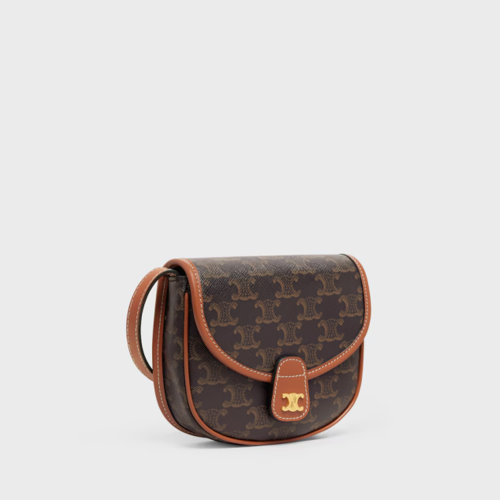 Celine Mini Besace IN Triomphe Canvas and calfskin