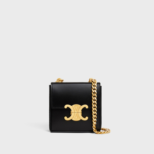 Celine Mini Box Triomphe In Shiny Calfskin