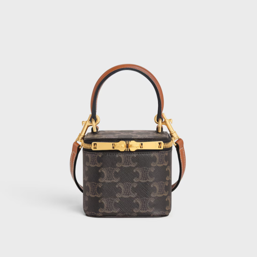Celine Mini Vanity Case IN Triomphe Canvas and Calfskin