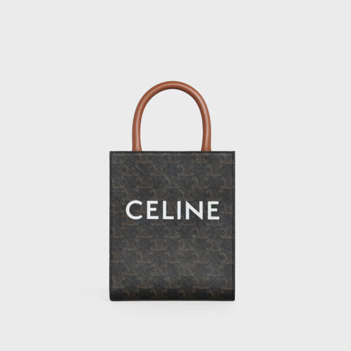Celine Mini Vertical Cabas Bag IN Triomphe Canvas with Celine print