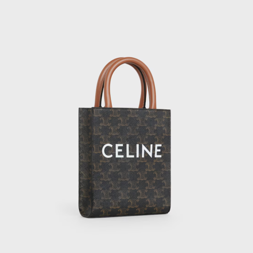 Celine Mini Vertical Cabas Bag IN Triomphe Canvas with Celine print