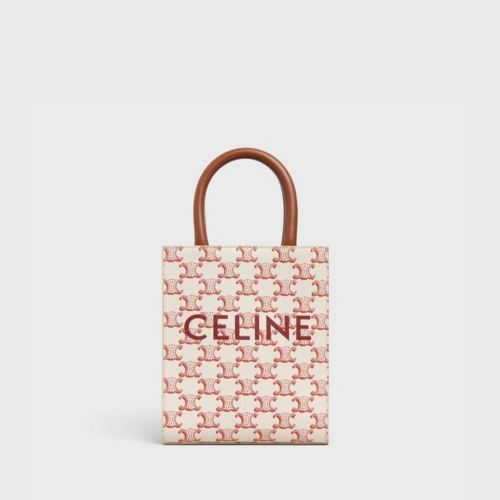 Celine Mini Vertical Cabas Bag IN Triomphe Canvas with Celine print