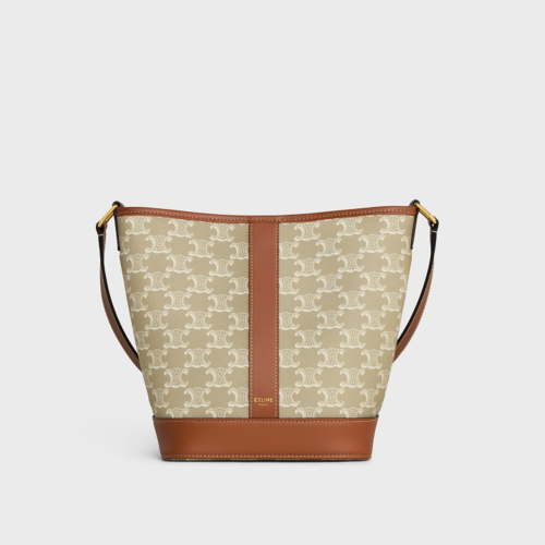 Celine Small Bucket Bag IN Triomphe Canvas and calfskin