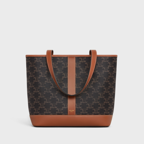 Celine Small Cabas Bag IN TRIOMPHE CANVAS AND CALFSKIN