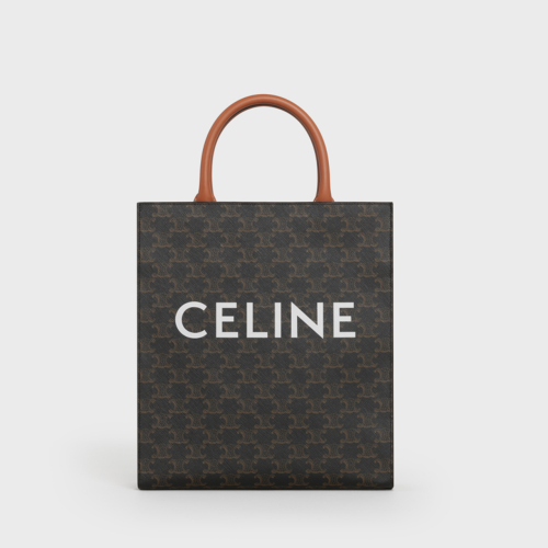 Celine Small Cabas Vertical IN TRIOMPHE CANVAS AND CALFSKIN