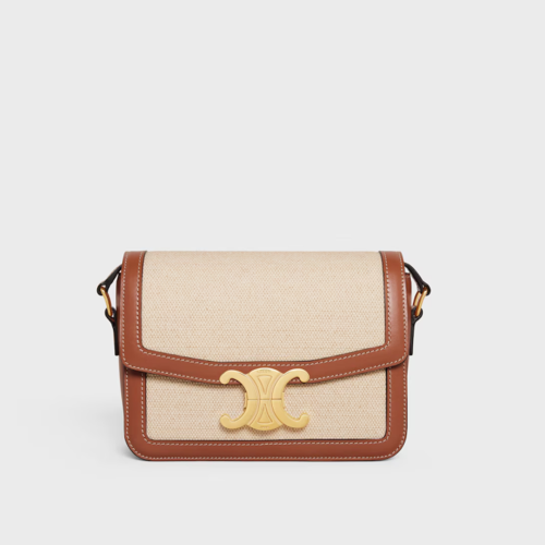 Celine Teen Triomphe Bag IN TEXTILE AND CALFSKIN