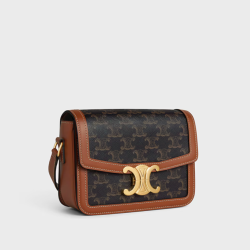 Celine Teen Triomphe Bag IN Triomphe Canvas and Calfskin