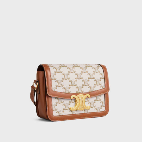 Celine Teen Triomphe Bag IN Triomphe Canvas and Calfskin