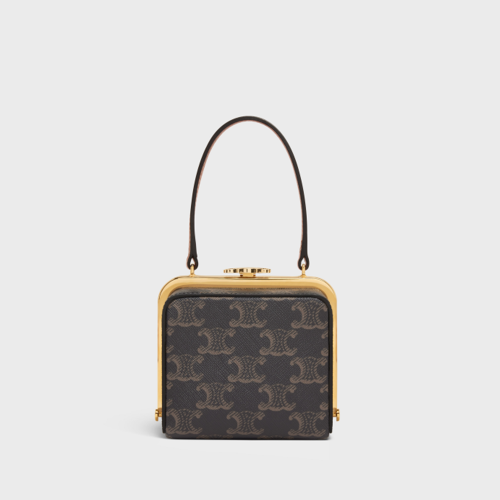 Celine Triomphe Minaudiere Bag in Triomphe Canvas and Calfskin