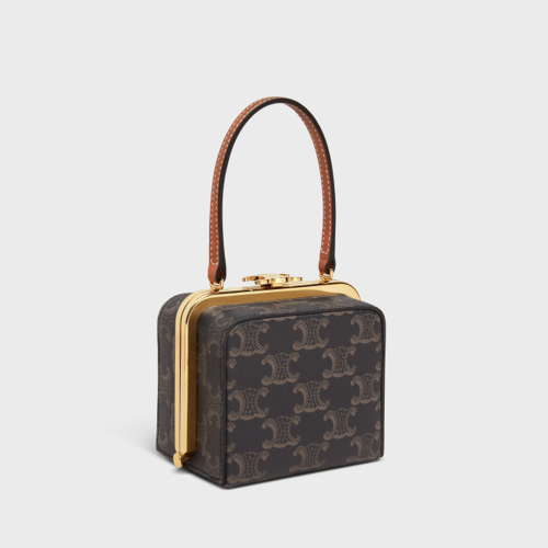 Celine Triomphe Minaudiere Bag in Triomphe Canvas and Calfskin