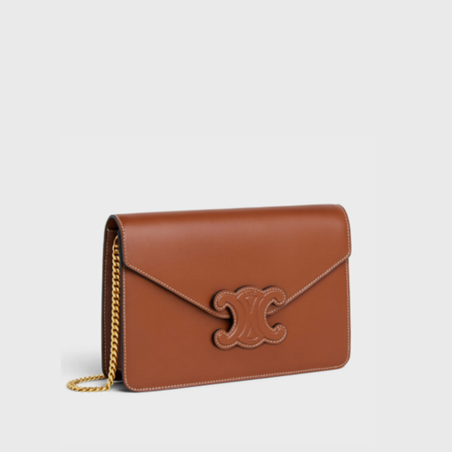 Celine Wallet on Chain Triomphe in Shiny Calfskin