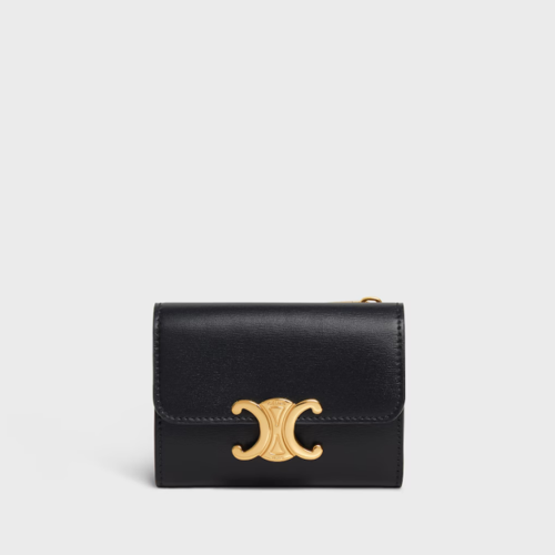 Celine Compact Wallet With Coin Triomphe IN Shiny calfskin