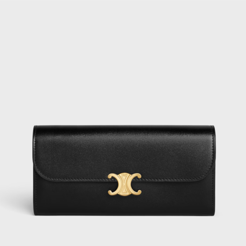 Celine Large Wallet Triomphe IN Shiny calfskin