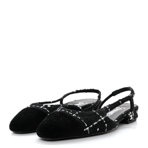 CHANEL tweed velvet sling bag