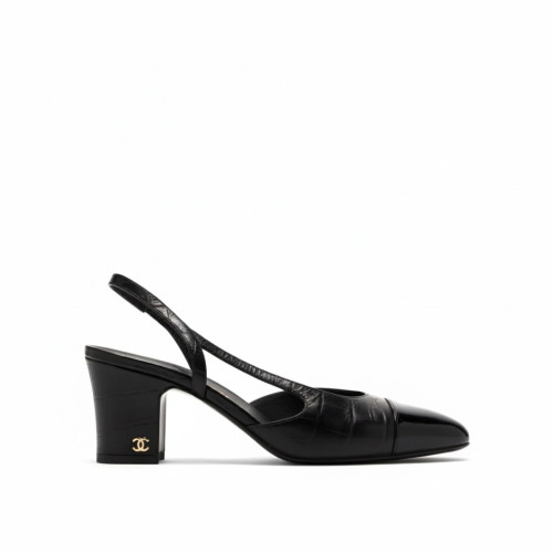 CHANEL Crock Embossed Leather Sling Bag