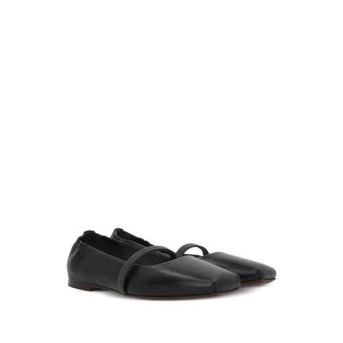 BRUNELLO CUCINELLI Monili leather Mary Jane flats