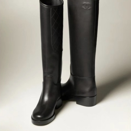 CHANEL Kafskine Black High Boots