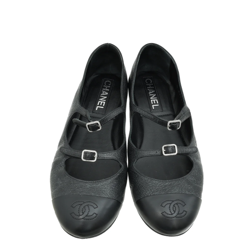 CHANEL Black Mary Jane Flats