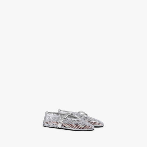 Alaia BALLET FLATS IN LAMINATED FISHNET