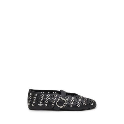 Alaia Eyelet Viennese Sheepskin Ballet Flats