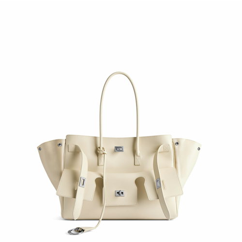 Balenciaga Womens Bel Air Carry All Bag Medium in Soya