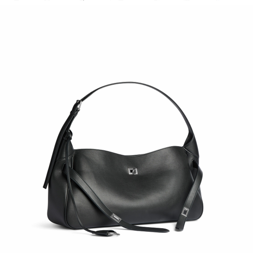 Balenciaga Womens Bel Air Shoulder Bag Medium in Black
