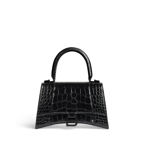 Balenciaga Womens Hourglass Handbag Small in Black