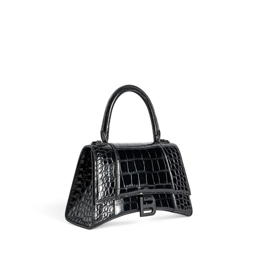 Balenciaga Womens Hourglass Handbag Small in Black