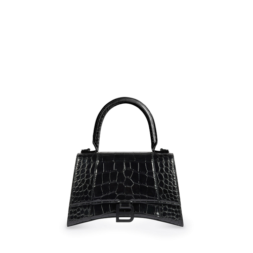 Balenciaga Womens Hourglass Handbag Xs in Black
