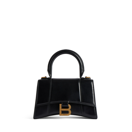 Balenciaga Womens Hourglass Handbag Xs in Black