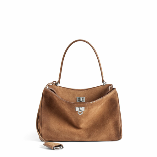 Balenciaga Womens Rodeo Handbag Small in Camel