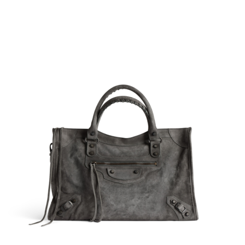 Balenciaga Womens Le City Bag Medium in Storm Grey
