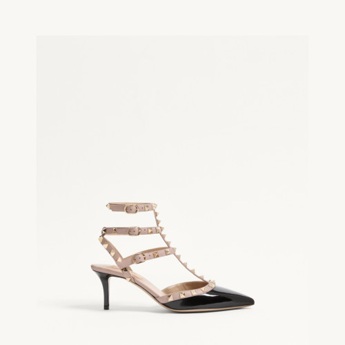 Valentino GARAVANI Rockstud Patent leather lace-up rivet high heels