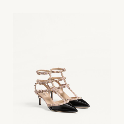 Valentino GARAVANI Rockstud Patent leather lace-up rivet high heels